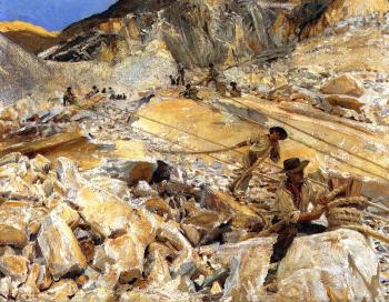 約翰 辛格 薩金特 Bringing Down Marble from the Quarries in Carrara